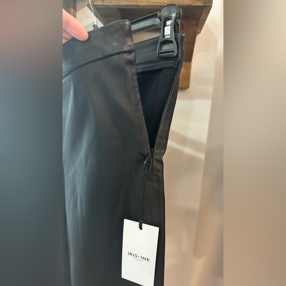 NWT Iris & Ink Black Lamb Leather Stretch Leggings S - Picture 8 of 16